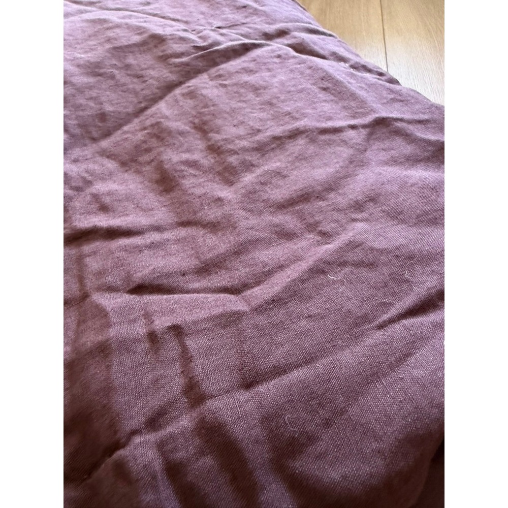 Parachute Linen Box Quilt Full Queen Raisin Purple European Flax Bedding - Picture 6 of 7